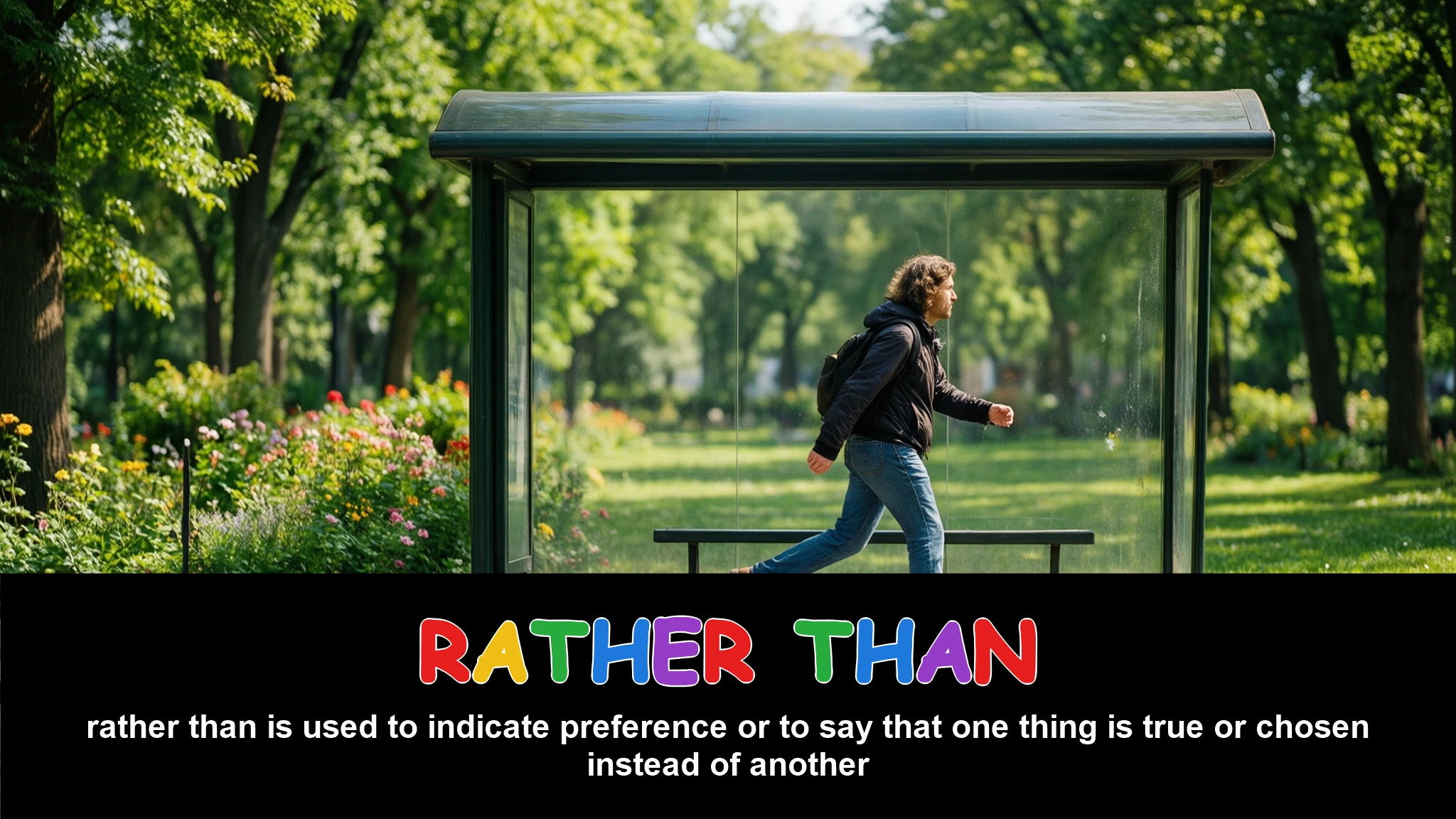 English Illustration for rather than